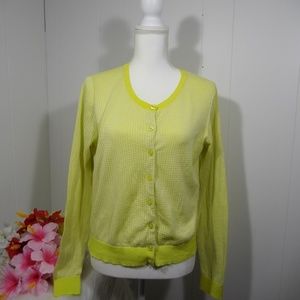 Cabi eyelet button down sweater size large